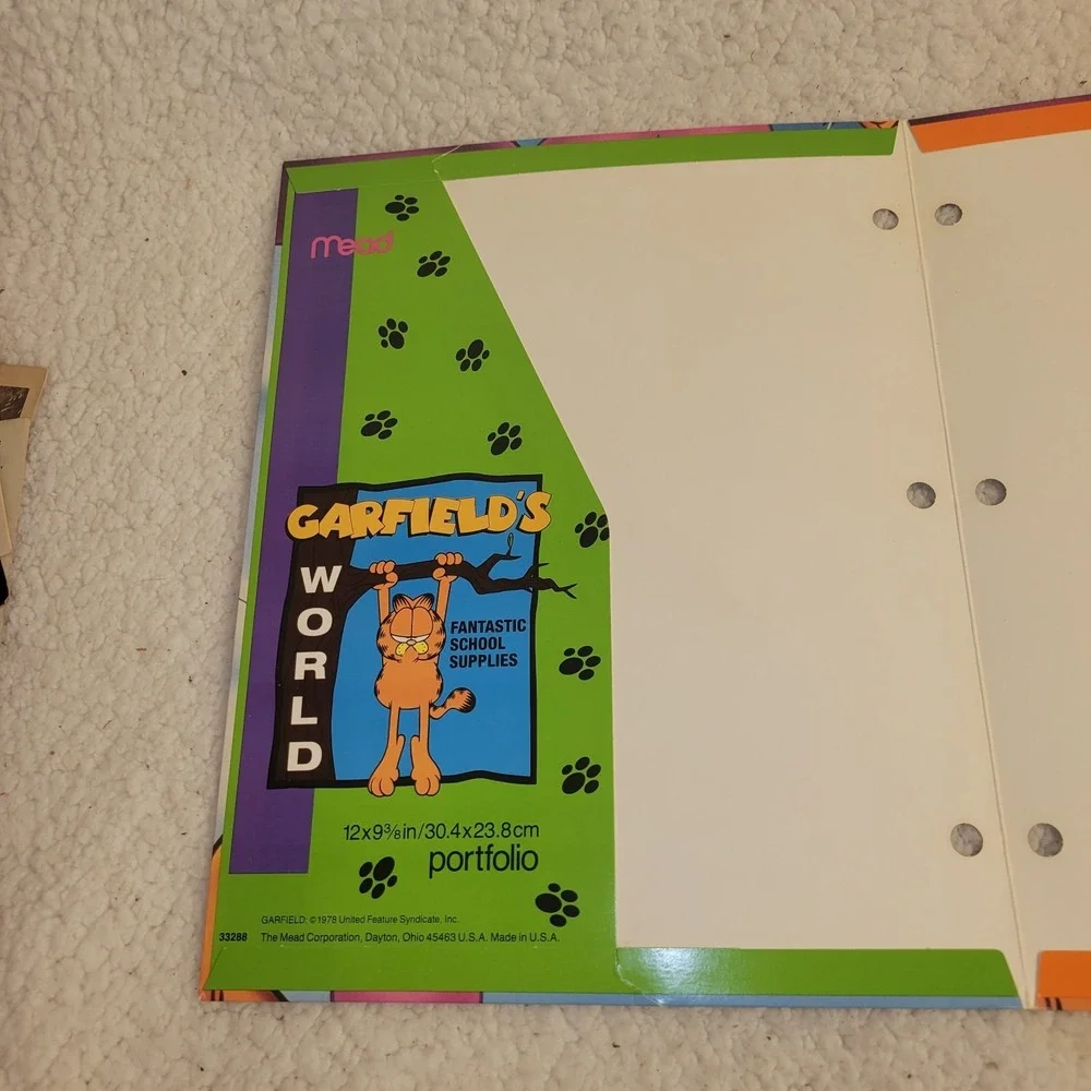 Vintage 1978 Garfield Folder Portfolio Mead‎ 12x9 School Supplies Jim Davis